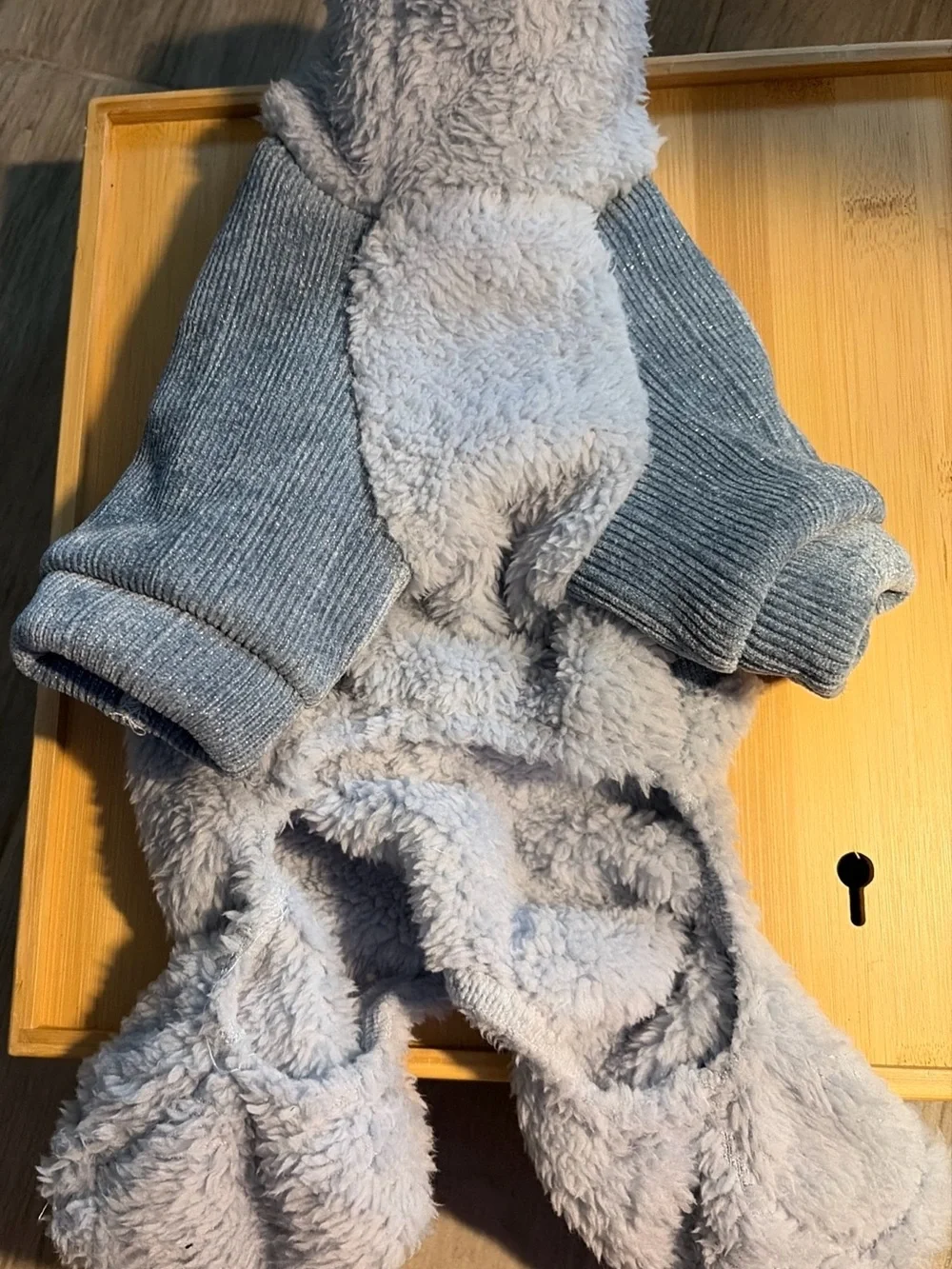 Cozy Light Gray Sherpa-Lined  Sweater